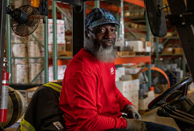 ABC Employee in a warehouse