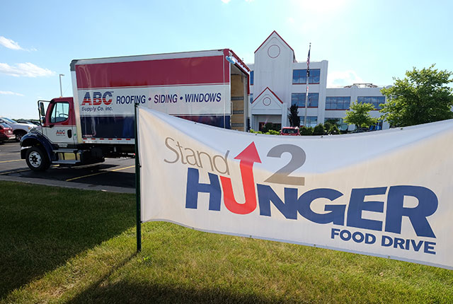 ABC Supply truck at Stand Up to Hunger Food Drive
